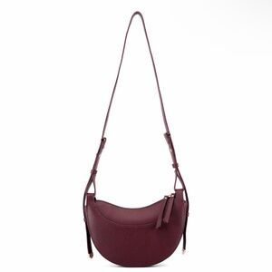 Maroon crescent shoulder bag